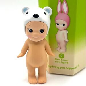 New Kawaii Cupid Angel Mini Figure in White Bear Costume, Cute Toy, Gift